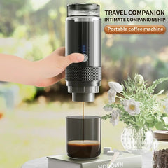 Foombthe 3-in-1 Portable Espresso Maker – Digital Display for Car, Home & Camping blacks