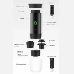 Portable Wireless Electric Espresso Coffee Machine For Travel &Car &Home Camping Coffee Maker 3-in-1 Capsule Powder Coffee Maker